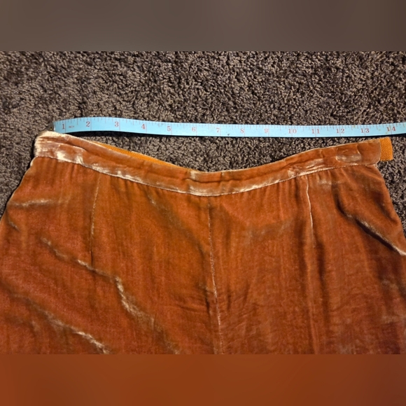 Emanuel Ungaro Orange Velvet Wide-Leg Pants